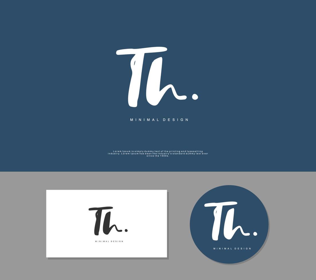 TH Initial handwriting or handwritten logo for identity. Logo with signature and hand drawn style. vector