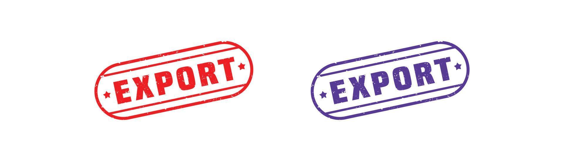 Export stamp rubber with grunge style on white background. vector
