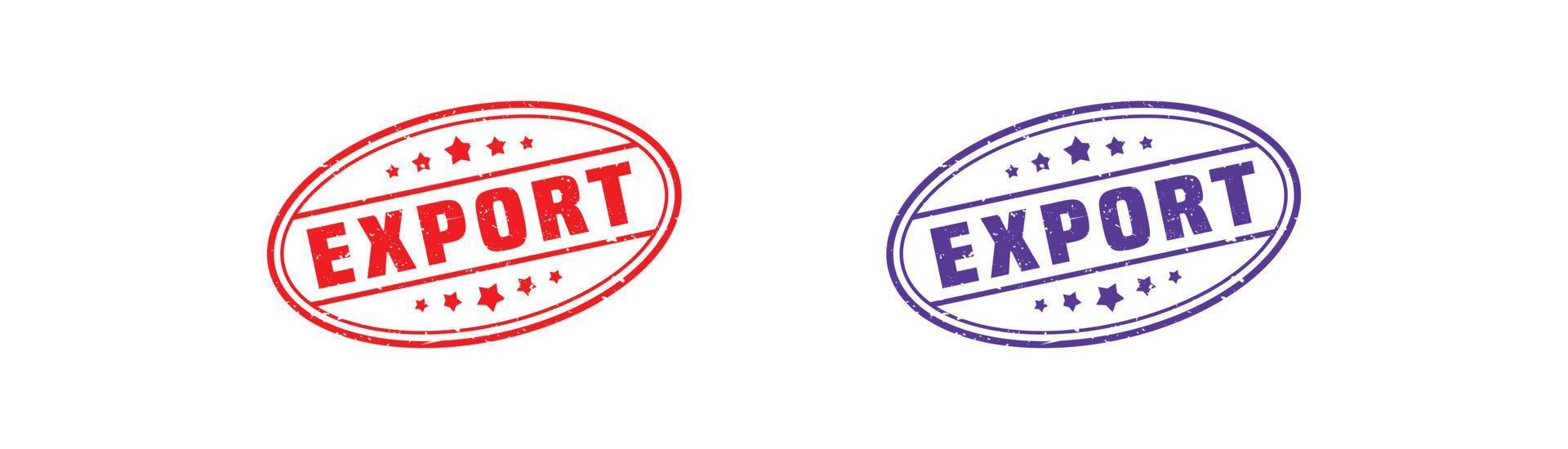 Export stamp rubber with grunge style on white background. vector