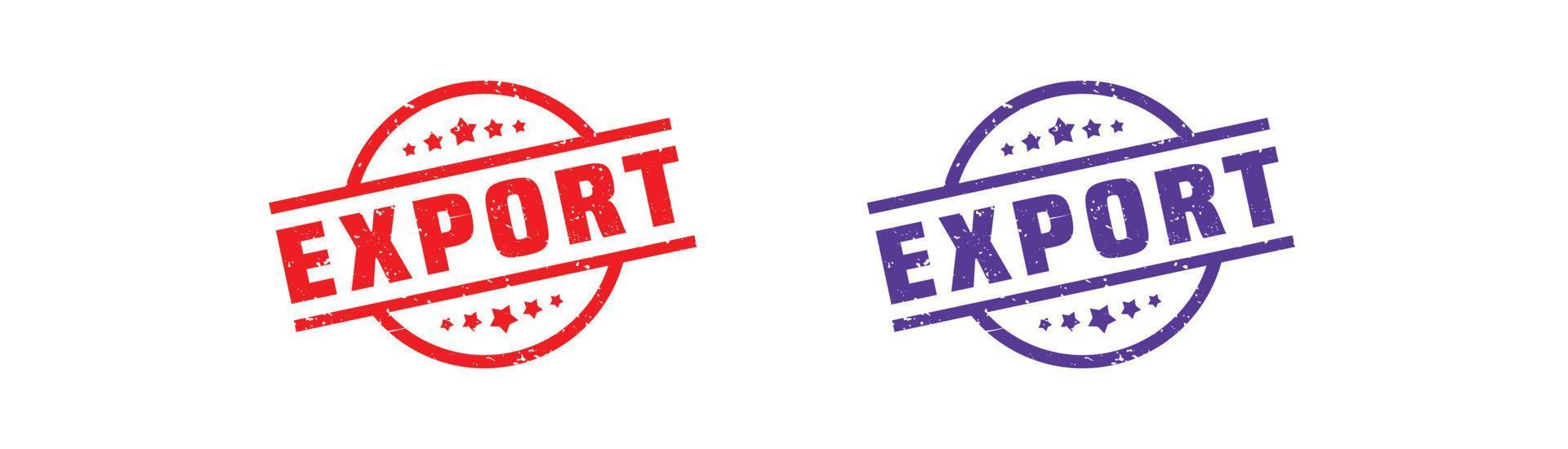 Export stamp rubber with grunge style on white background. vector