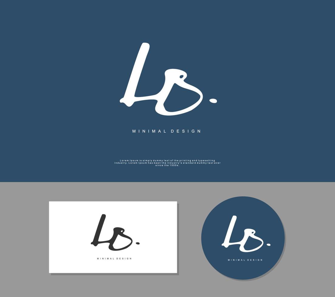 lb escritura inicial a mano o logotipo escrito a mano para la identidad. logo con firma y estilo dibujado a mano. vector