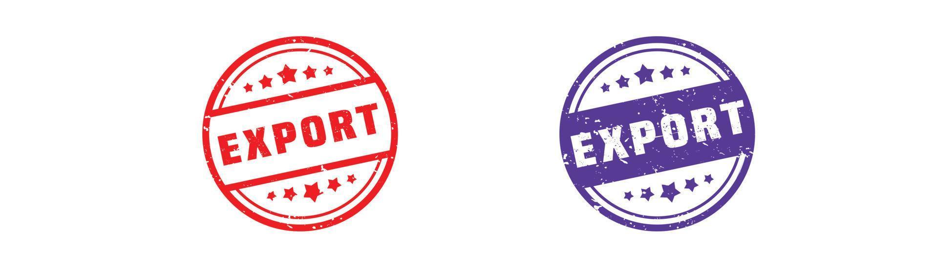 Export stamp rubber with grunge style on white background. vector