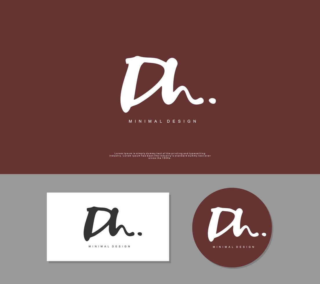 DH Initial handwriting or handwritten logo for identity. Logo with signature and hand drawn style. vector