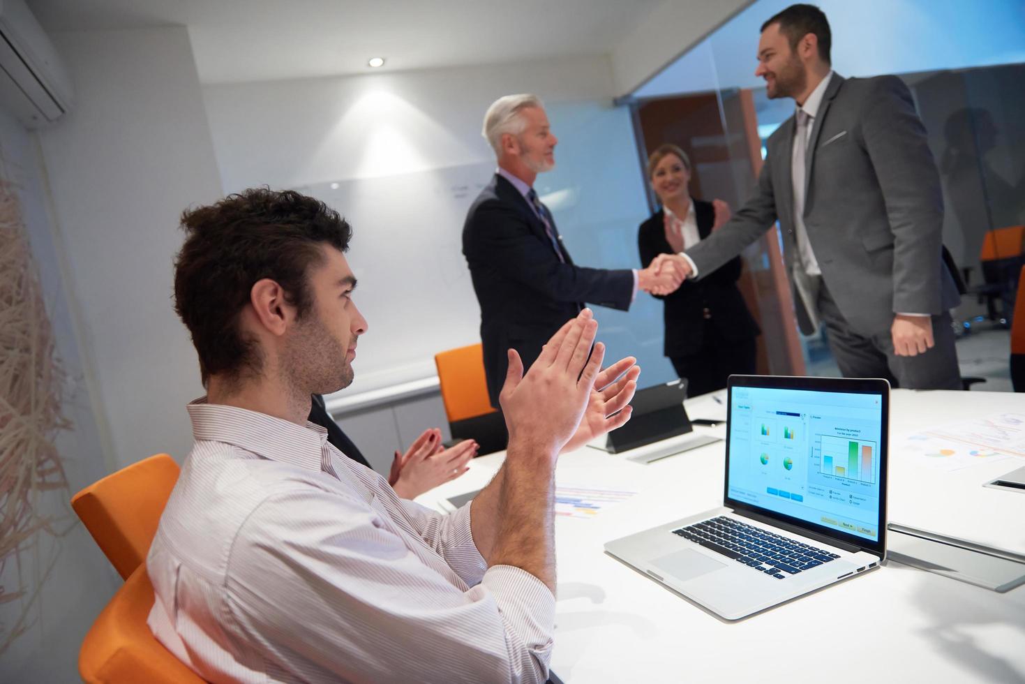 business partners view photo