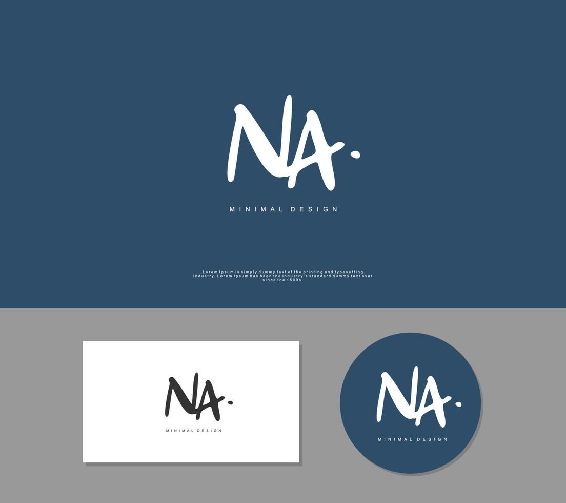 NA Initial handwriting or handwritten logo for identity. Logo with signature and hand drawn style. vector