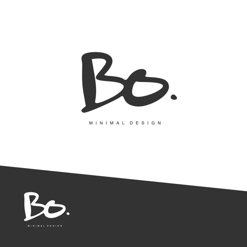 BO Initial handwriting or handwritten logo for identity. Logo with signature and hand drawn style. vector