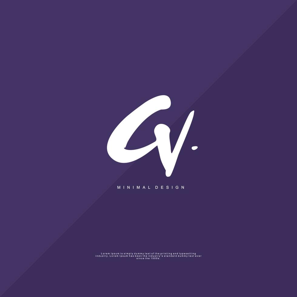 CV Initial handwriting or handwritten logo for identity. Logo with signature and hand drawn style. vector