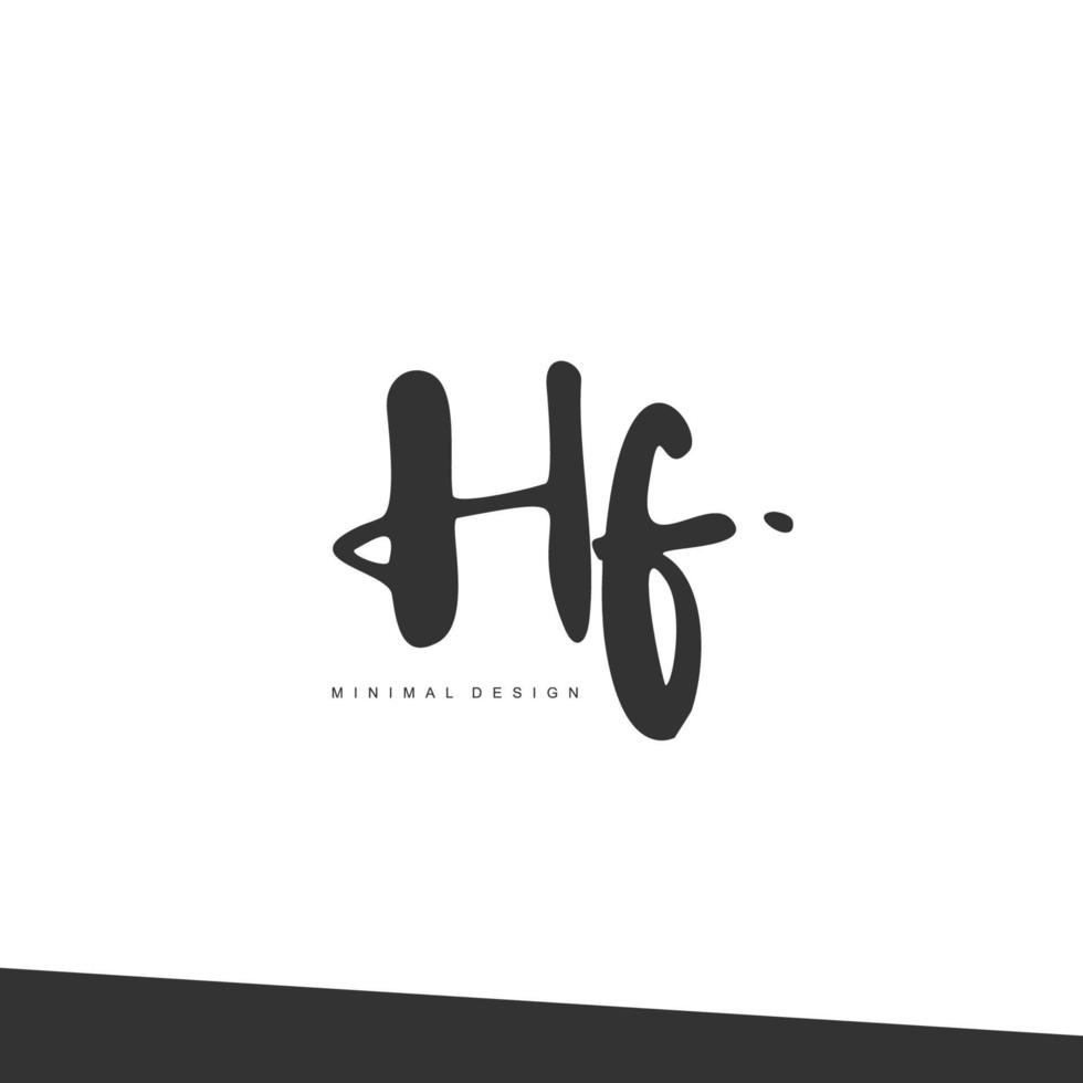 hf escritura a mano inicial o logotipo escrito a mano para la identidad. logo con firma y estilo dibujado a mano. vector