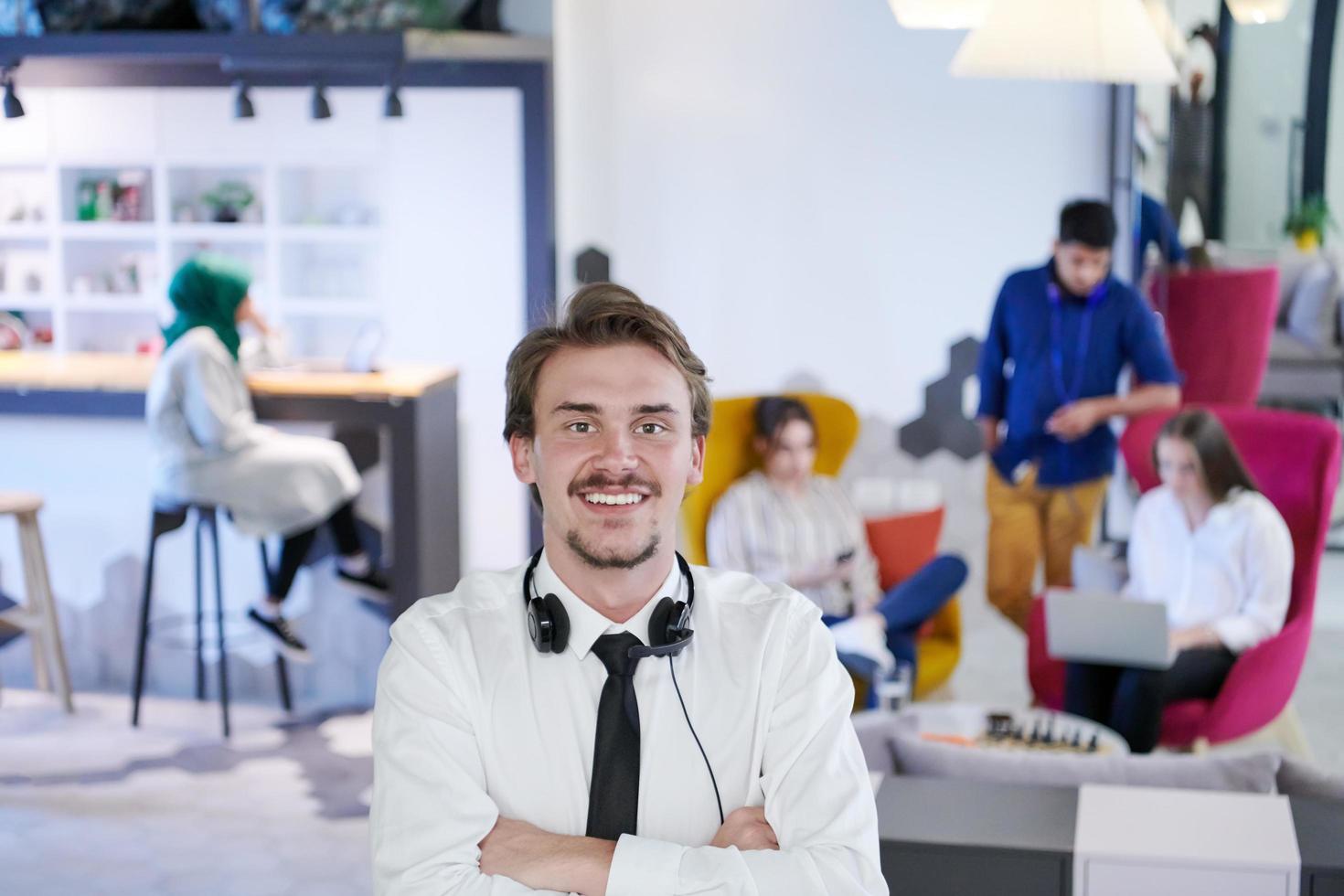 portrait of successful businessman  in startup office photo