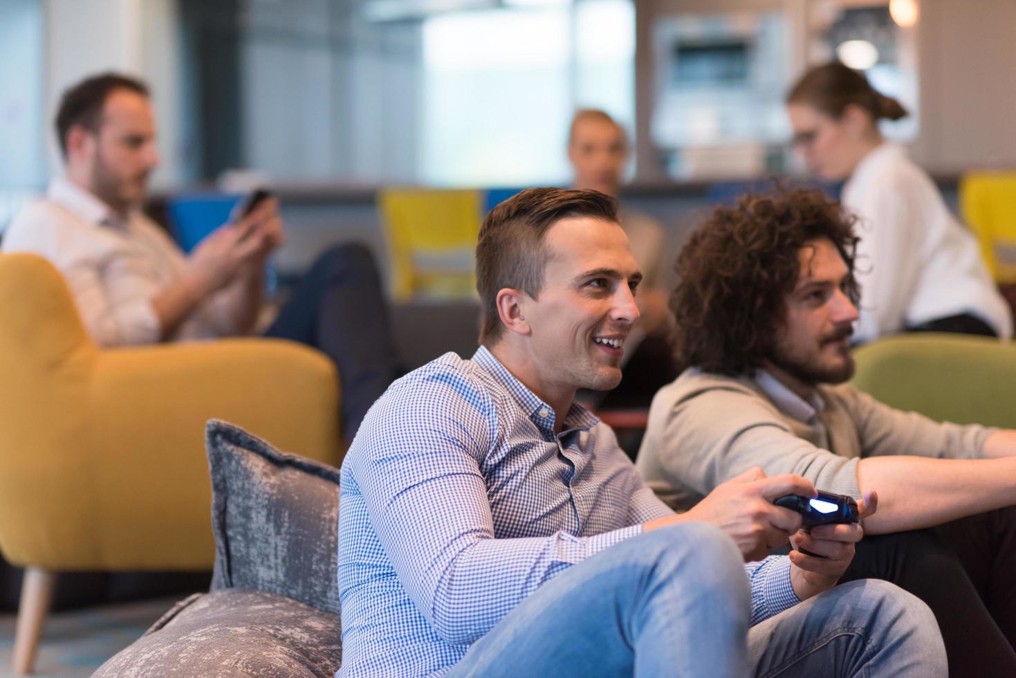 startup Office Workers Playing computer games photo