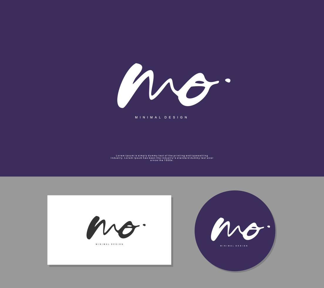 MO Initial handwriting or handwritten logo for identity. Logo with signature and hand drawn style. vector