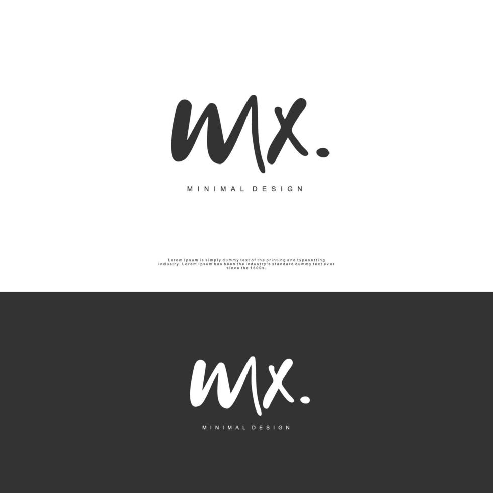 MX Initial handwriting or handwritten logo for identity. Logo with signature and hand drawn style. vector