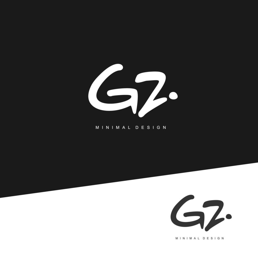 GZ Initial handwriting or handwritten logo for identity. Logo with signature and hand drawn style. vector