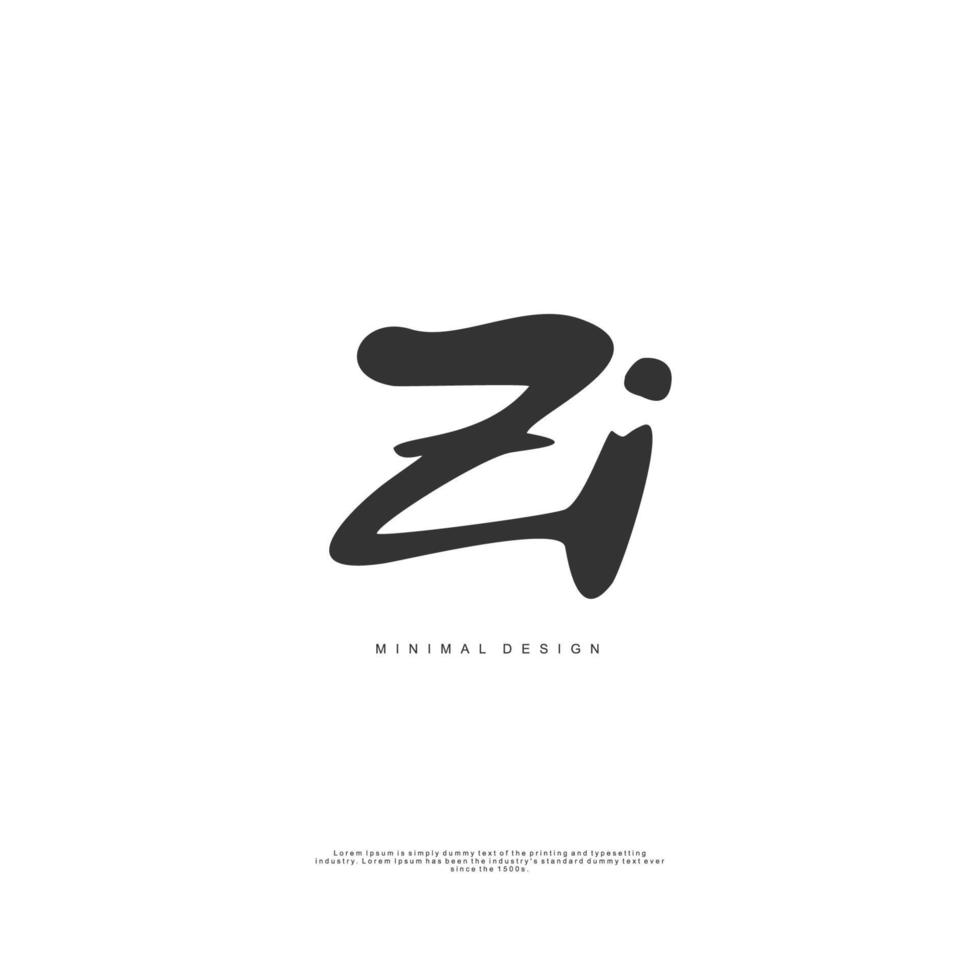 zi letra inicial a mano o logotipo escrito a mano para la identidad. logo con firma y estilo dibujado a mano. vector