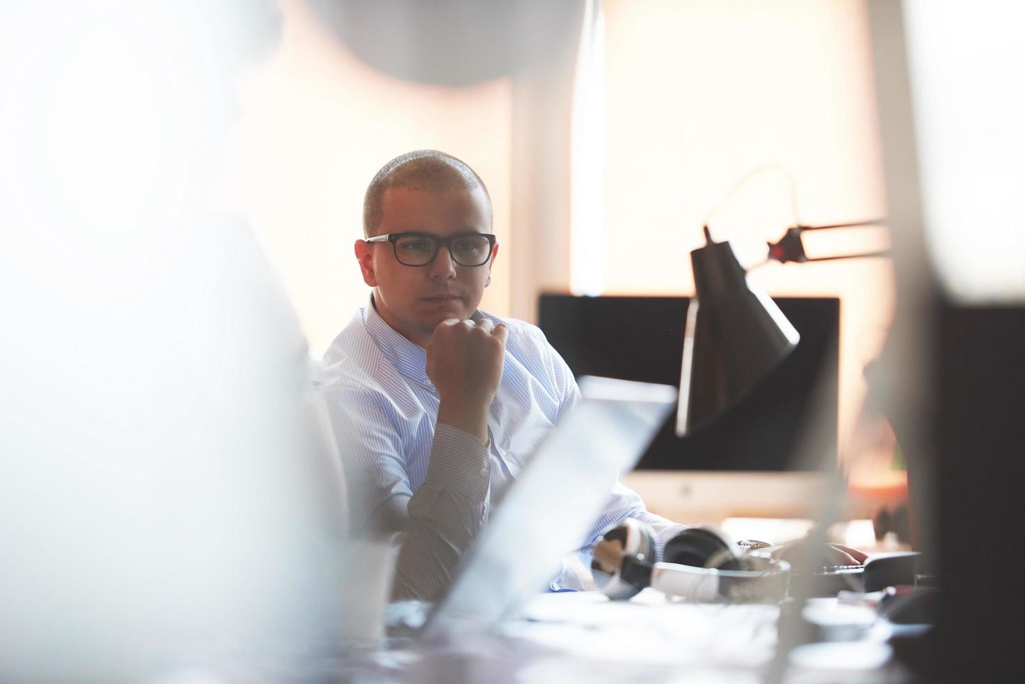 startup business, software developer working on computer photo