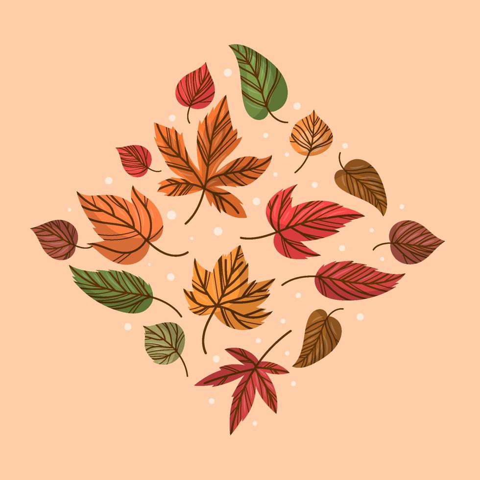 Fall Activity Fallen Leaves Icon Collection vector