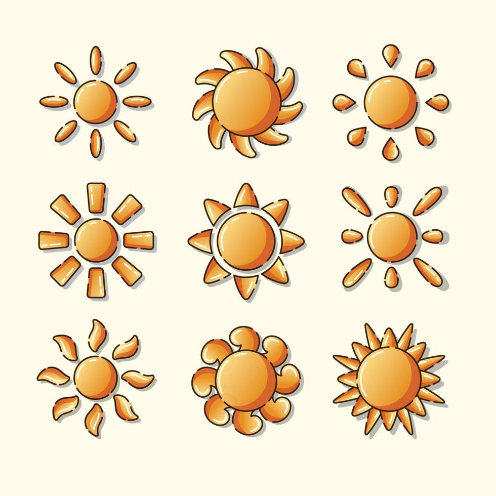 colección de iconos de sol vector