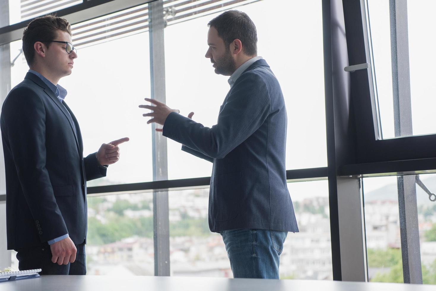 cloasing the deal in modern office interior photo