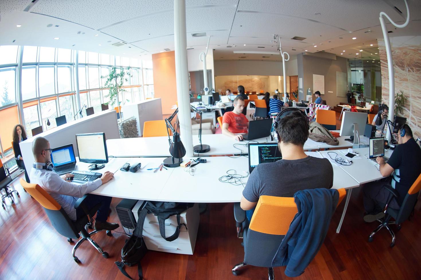 startup business people group at office photo