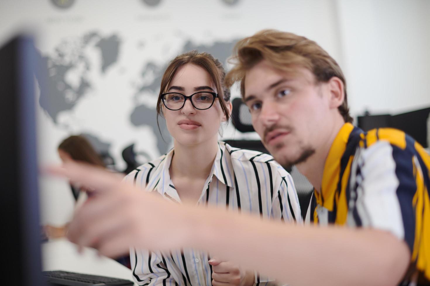 business couple working together on project photo
