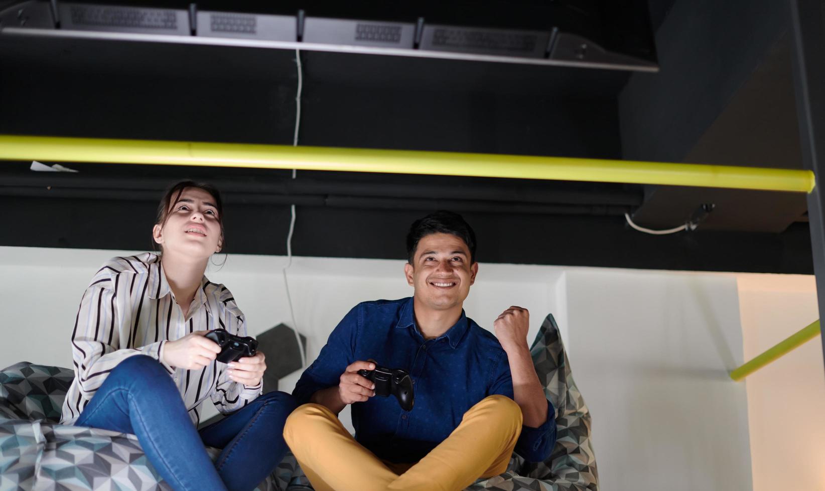 Workers Playing computer games photo