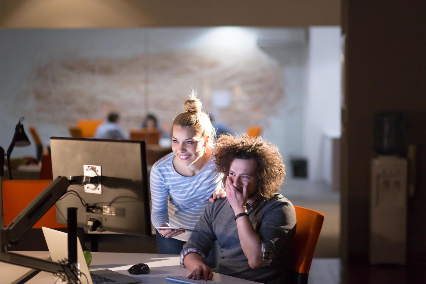 young designers in the night office photo