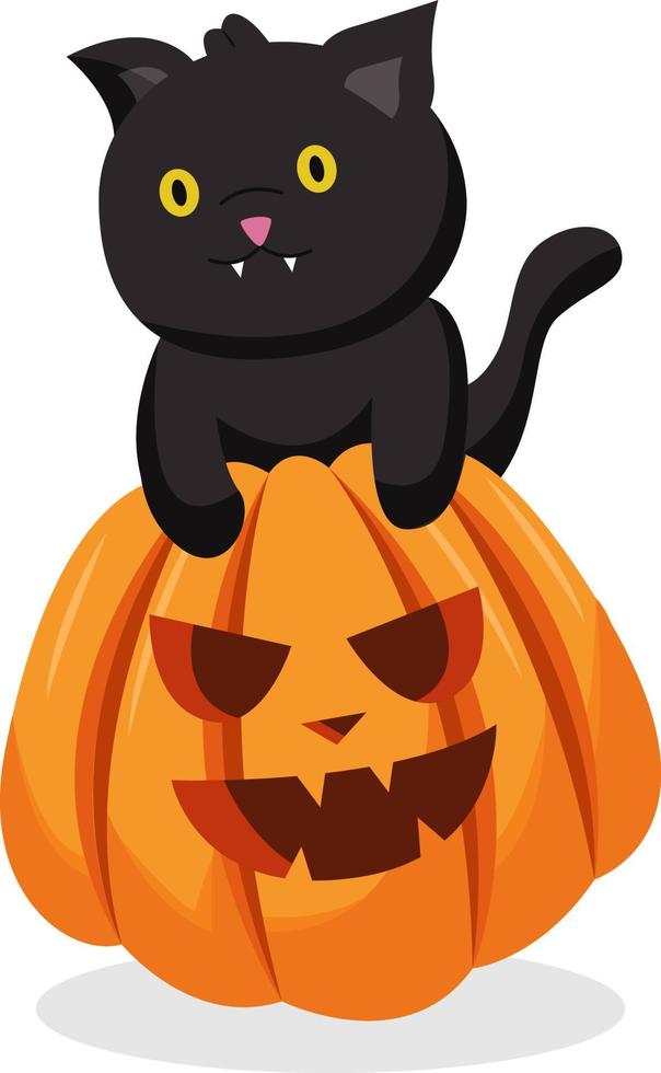 ilustración de diseño de personajes de gato de halloween vector