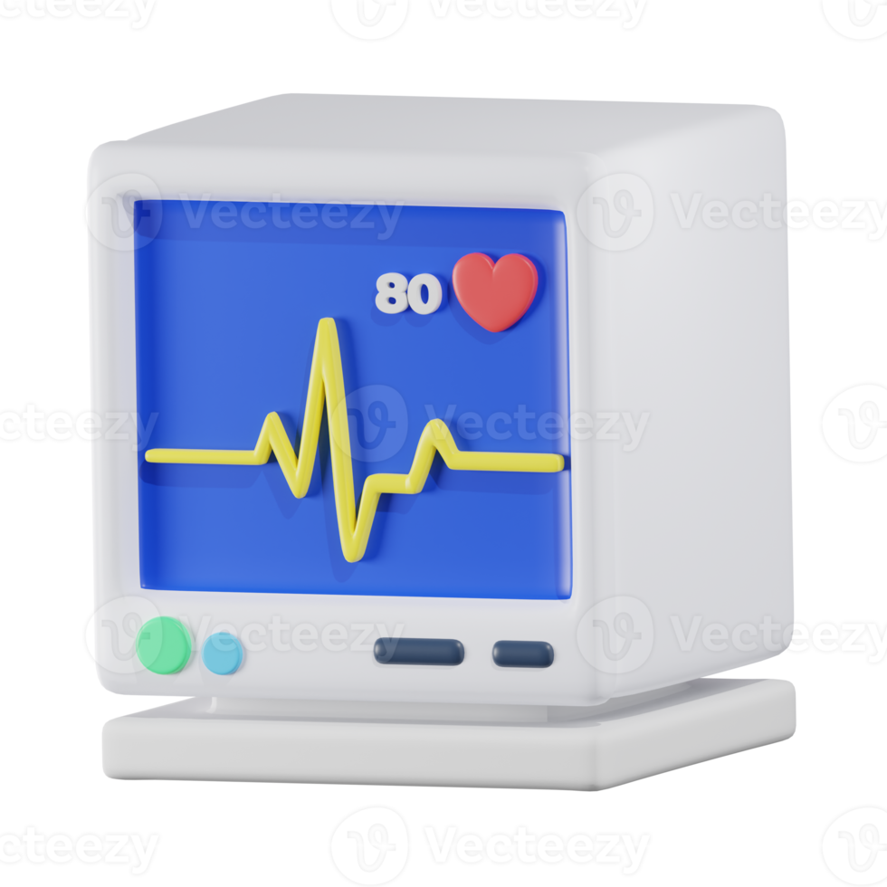 Heartbeat Monitor Medical 3D Illustration png