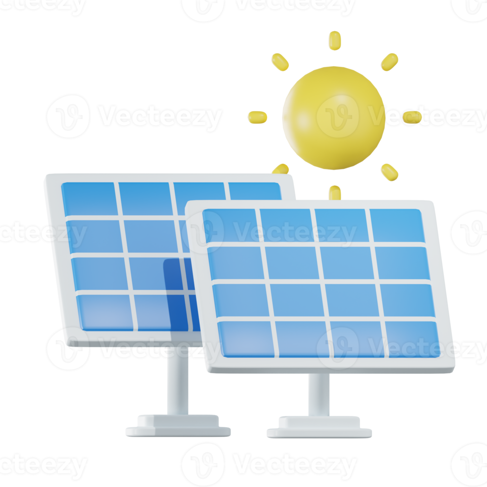 Solar Pannel Energy Earth Day 3D Illustration png