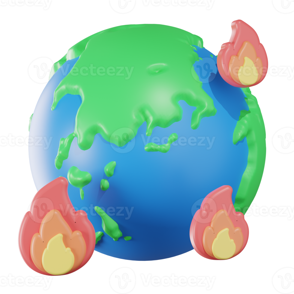 Global Warming Earth Day 3D Illustration png