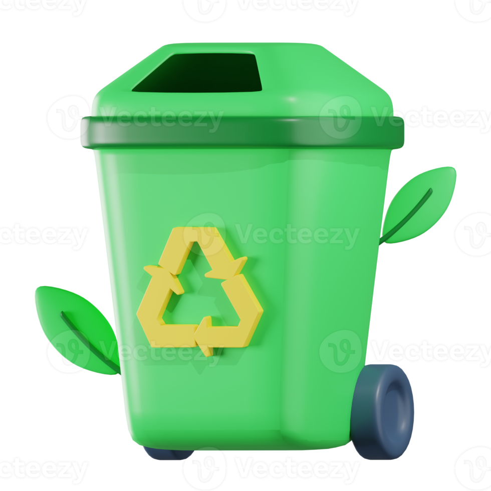 recycler la poubelle illustration 3d du jour de la terre png