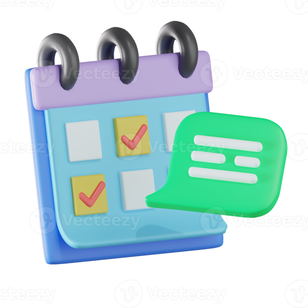 Chatting Schedule Communication 3D Illustration png