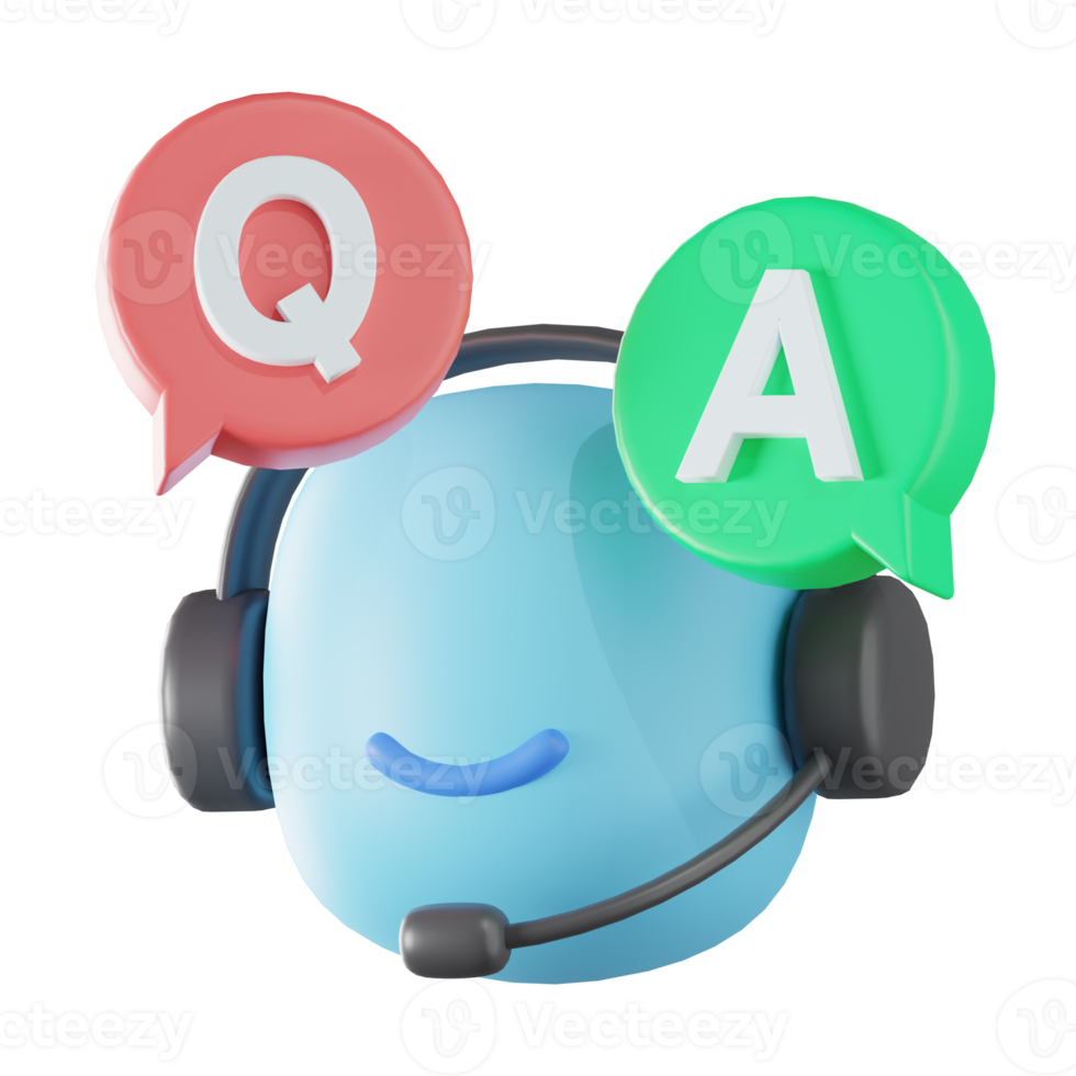 Question and Answer Communication 3D Illustration png