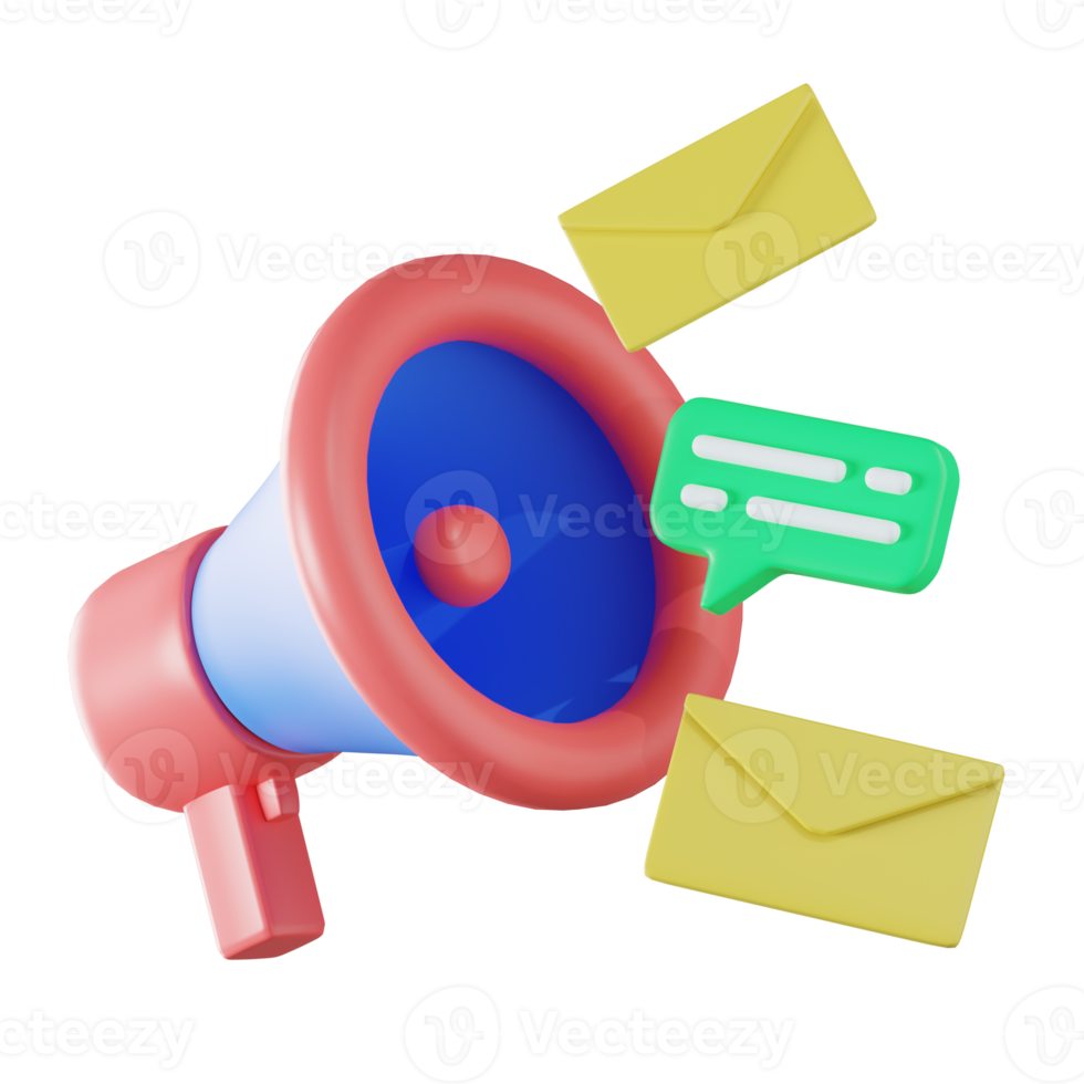 Broadcast Message Communication 3D Illustration png