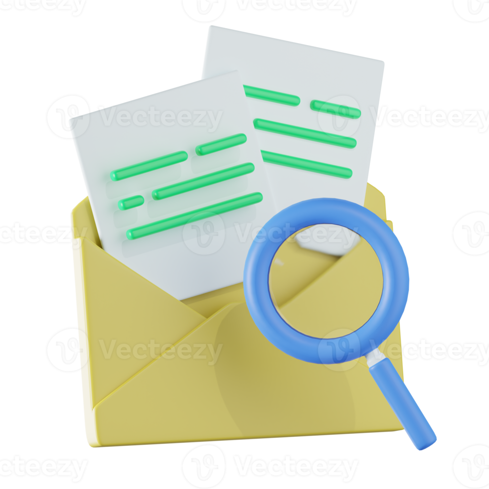 Search Mail Communication 3D Illustration png