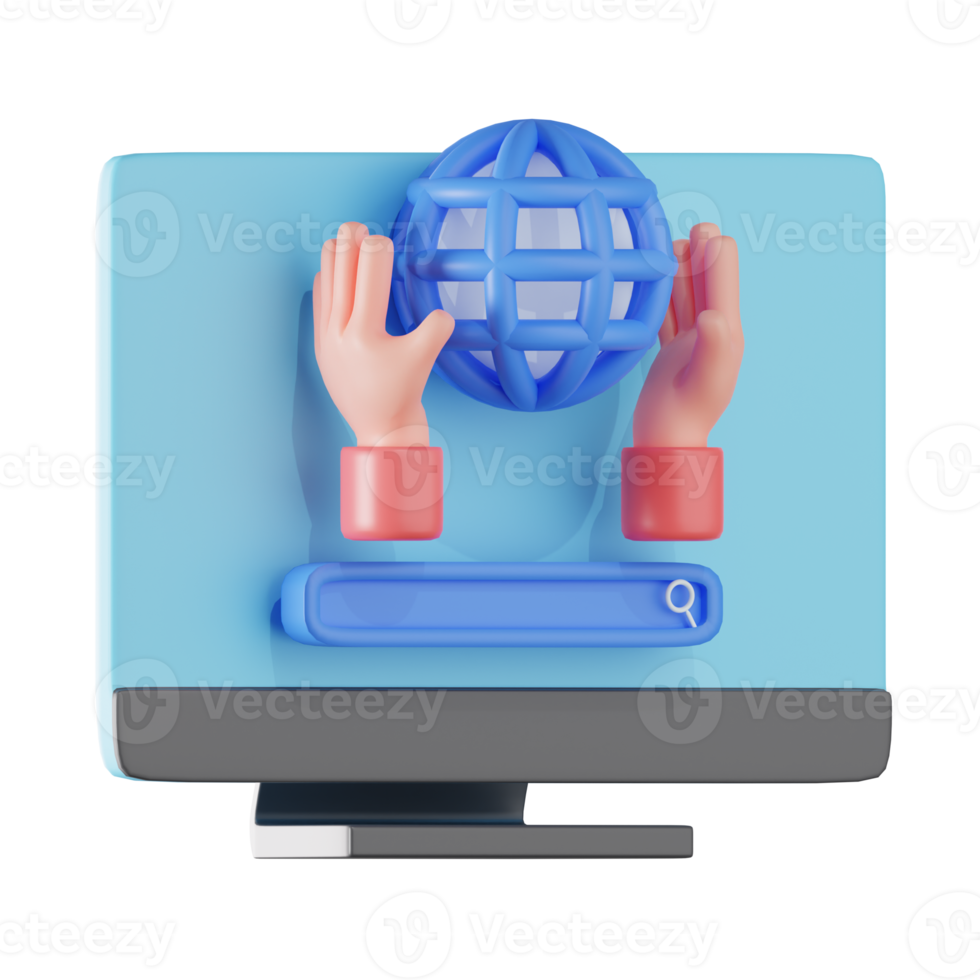 Internet Search Communication 3D Illustration png