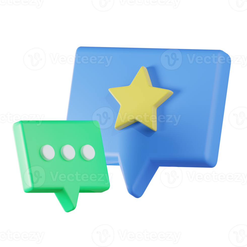 Star Message Communication 3D Illustration png