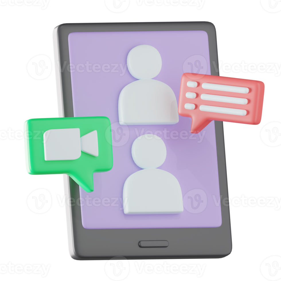Video Call Communication 3D Illustration png