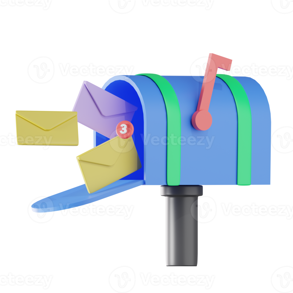 Mailbox Communication 3D Illustration png