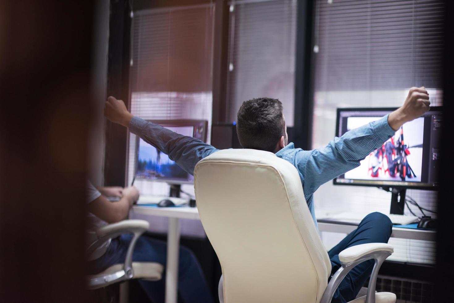 photo editor at his desk