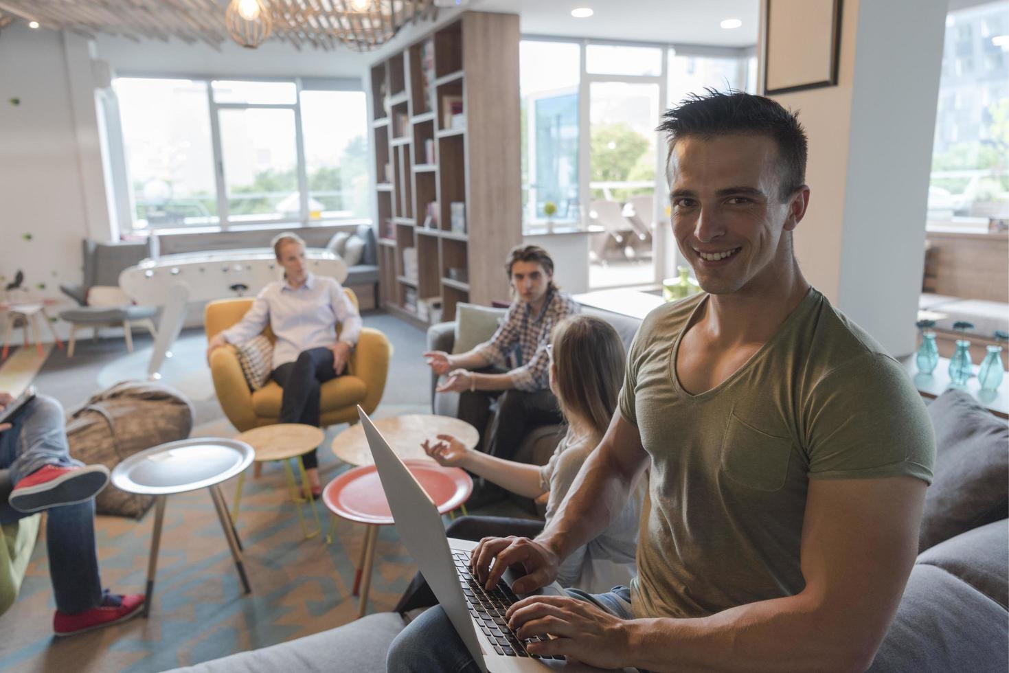 business man at modern  office photo