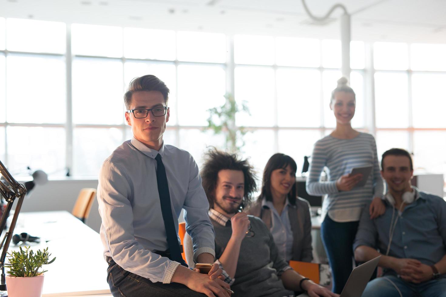 Portrait of a business team At A Meeting photo