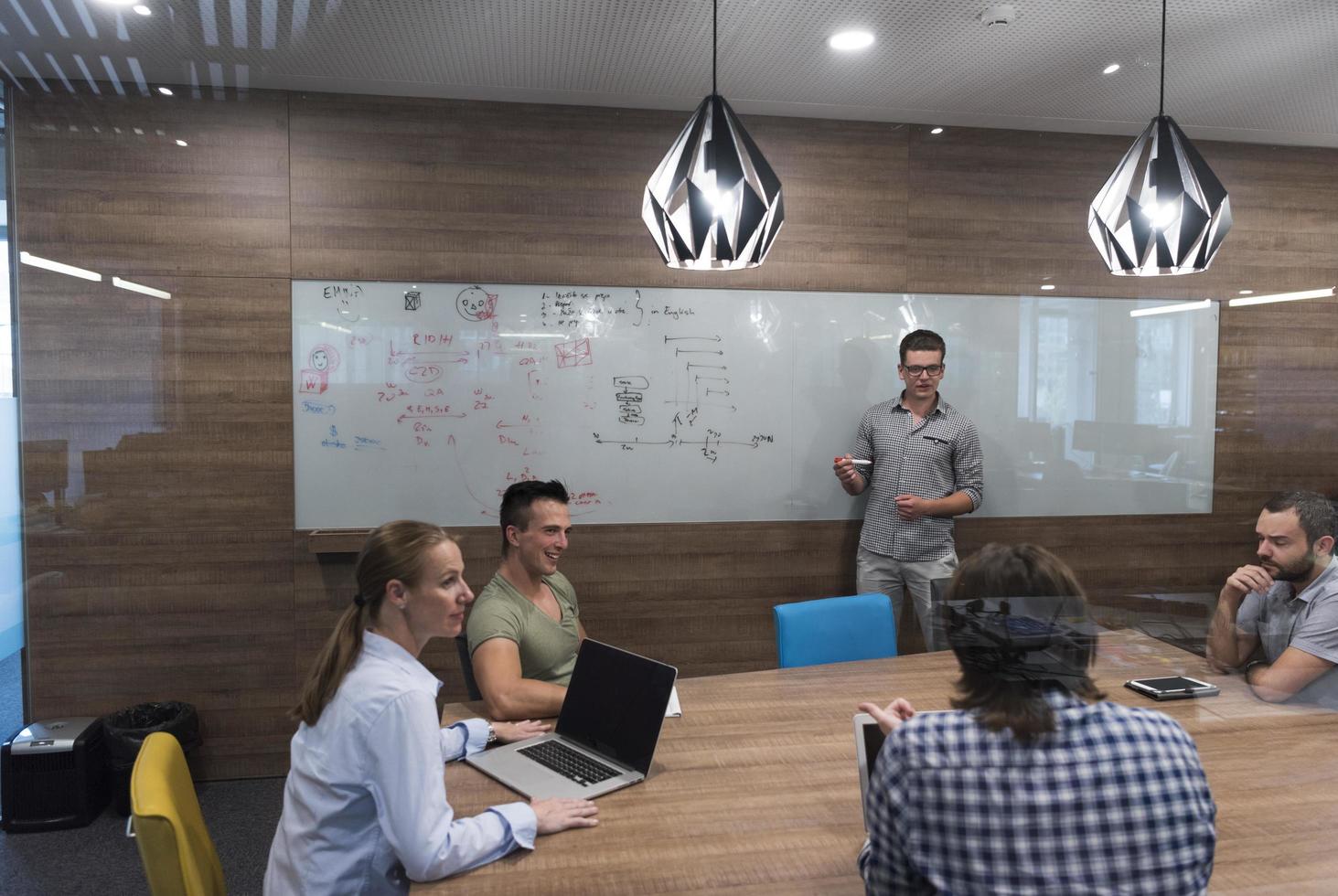 startup business team on meeting photo
