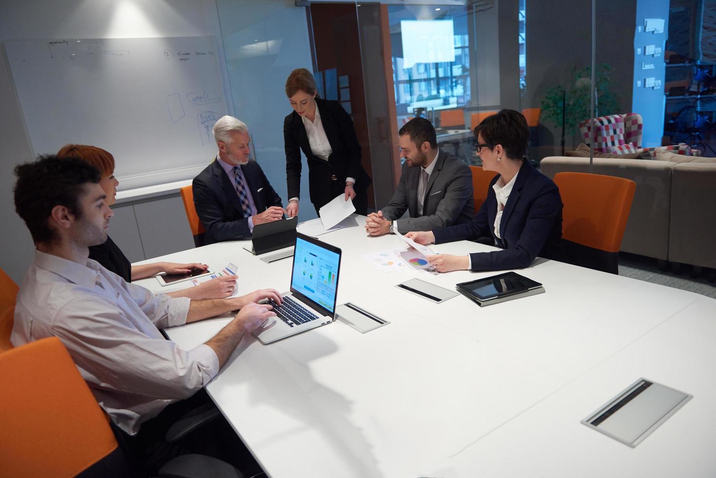 business people group on meeting photo
