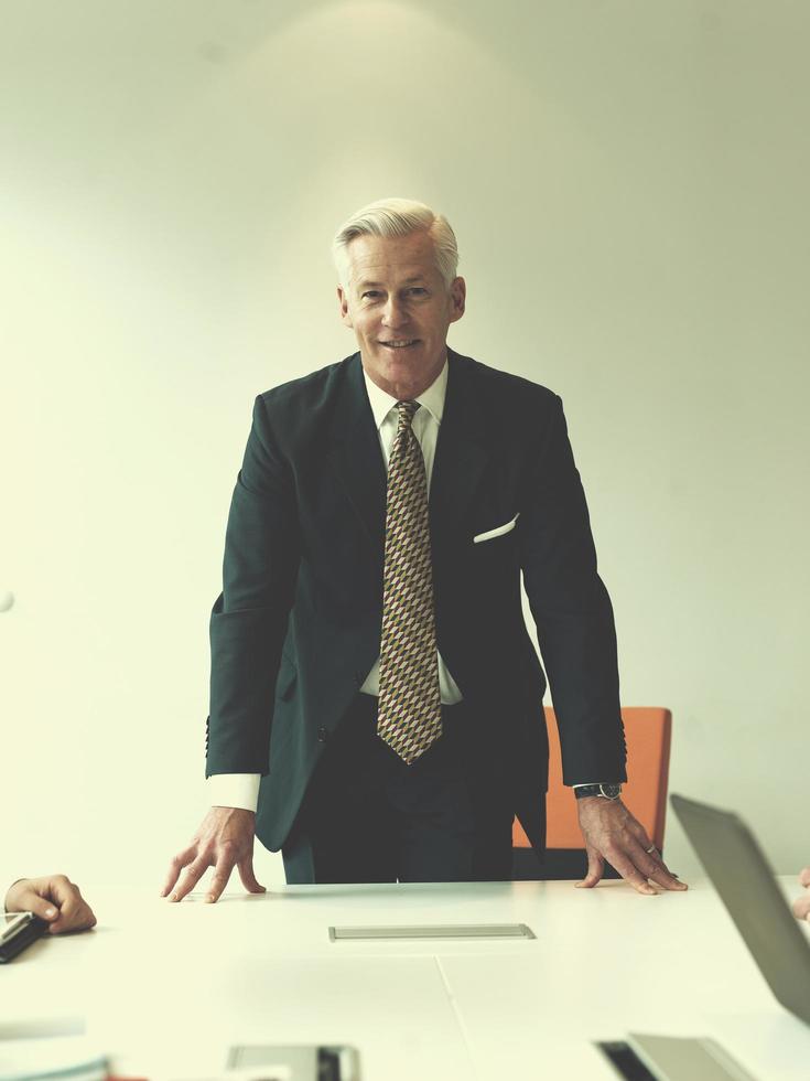 confident and handsome  senior business man photo