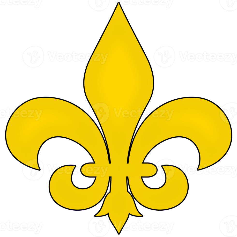 Golden Fleur de lys on transparent background png