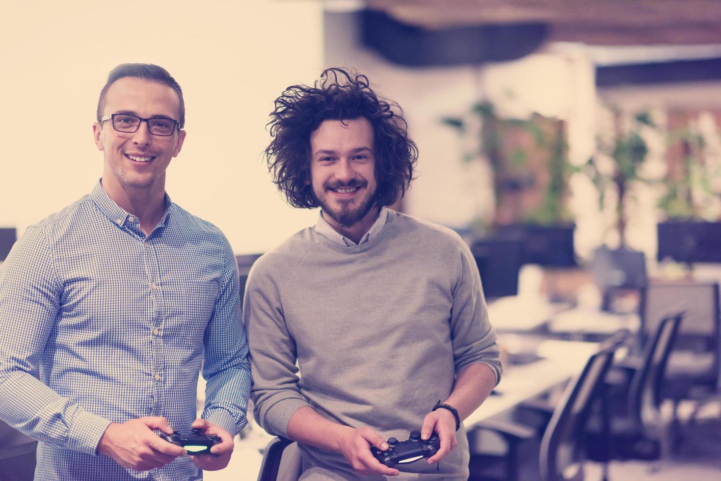 startup Office Workers Playing computer games photo