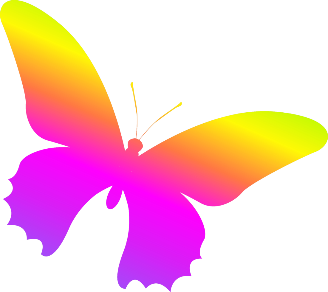 Ilustration art butterfly multicolor gradient png