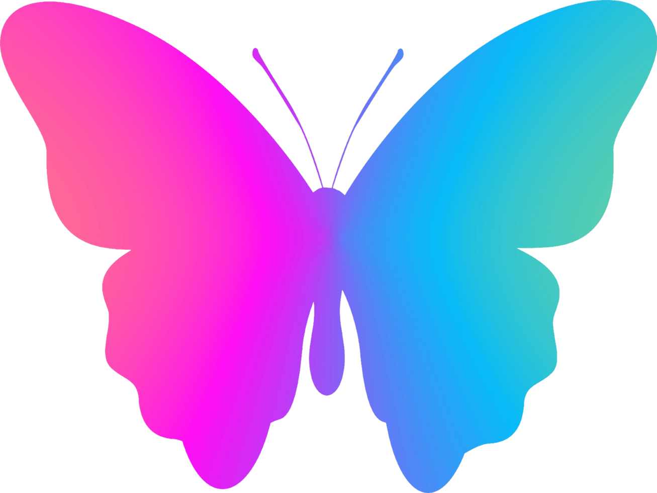 ilustração arte borboleta multicolor gradiente png