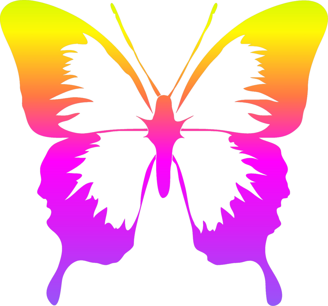 ilustración arte mariposa multicolor degradado png